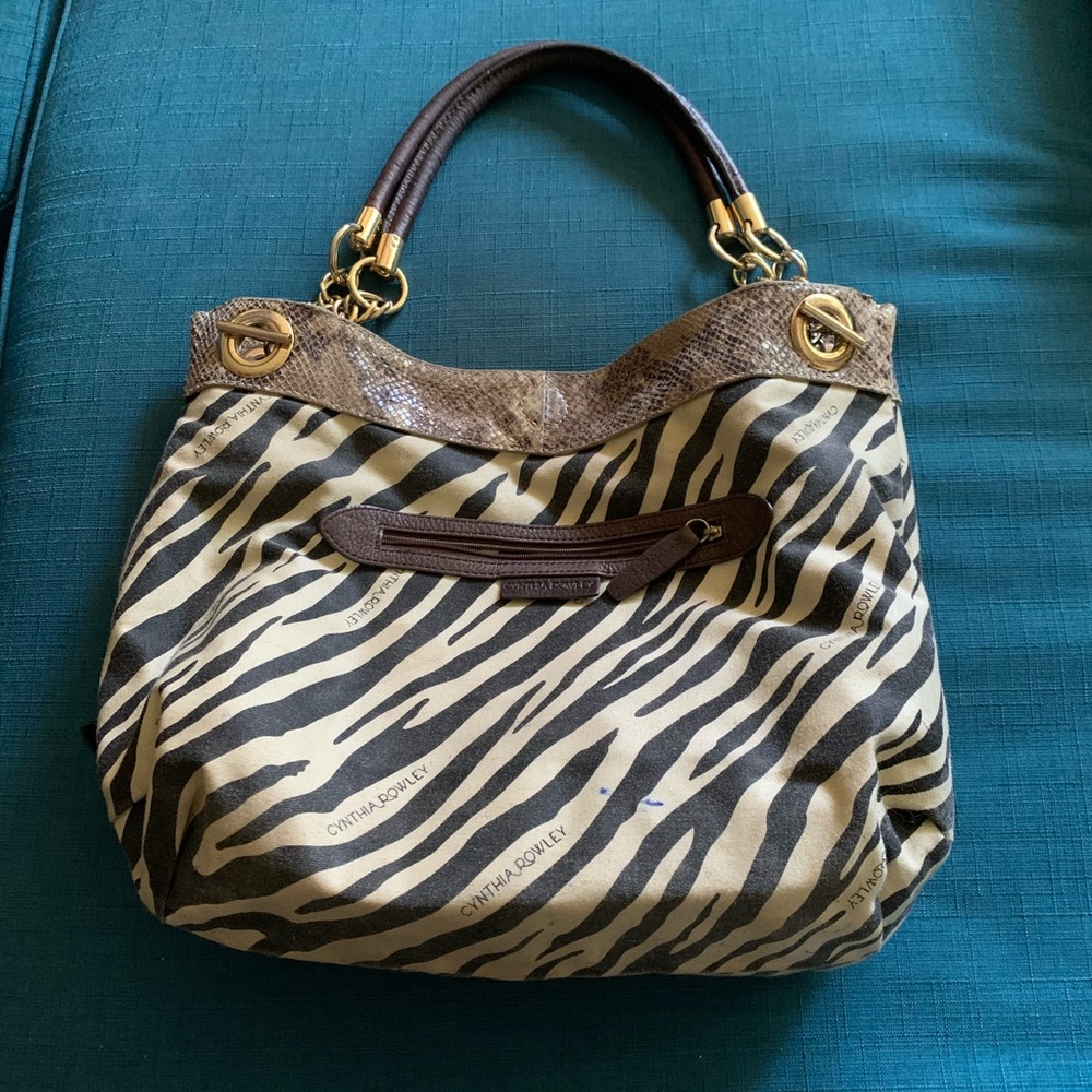 Cynthia Rowley Python Print Leather Shoulder Bag - image 3